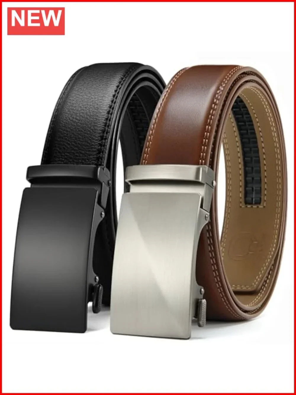 Genuine Leather Ratchet Belt Men 2 Pack Customizable Fit